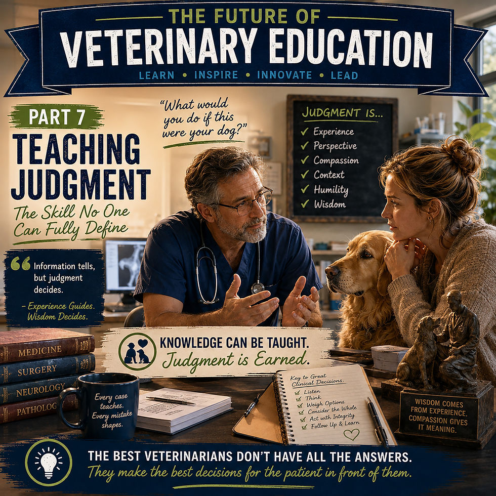 The Future of Veterinary Education: Part 7. Teaching Judgment (#665)