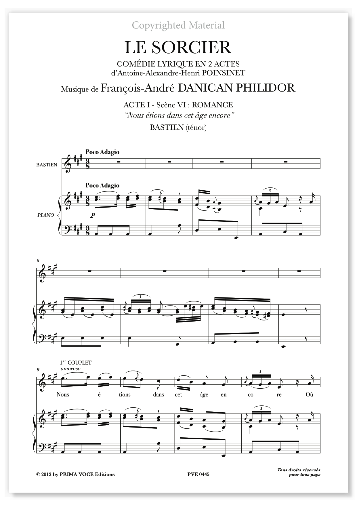 Philidor • SORCIER (LE) "Nous étions dans cet âge encore" (ténor)