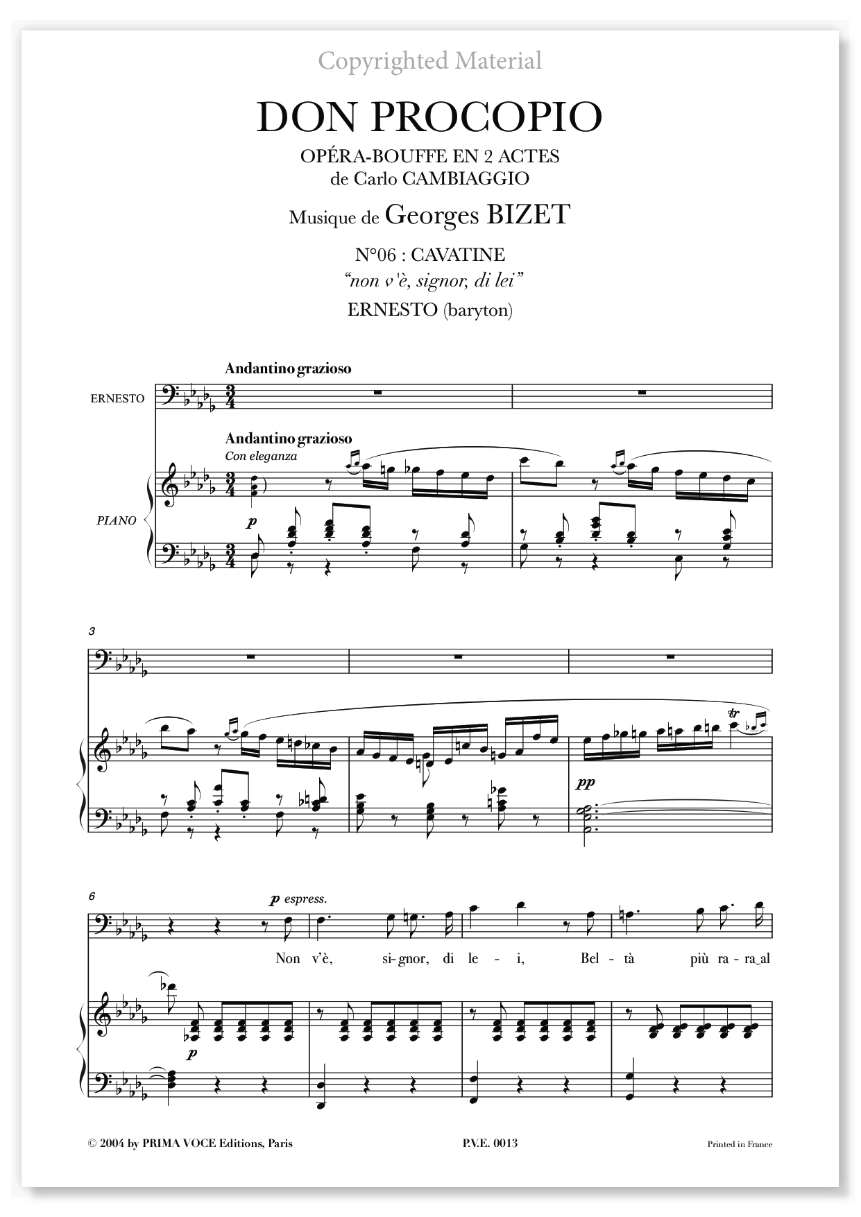 Bizet • DON PROCOPIO • "non v'è, signor, di lei" (baryton)