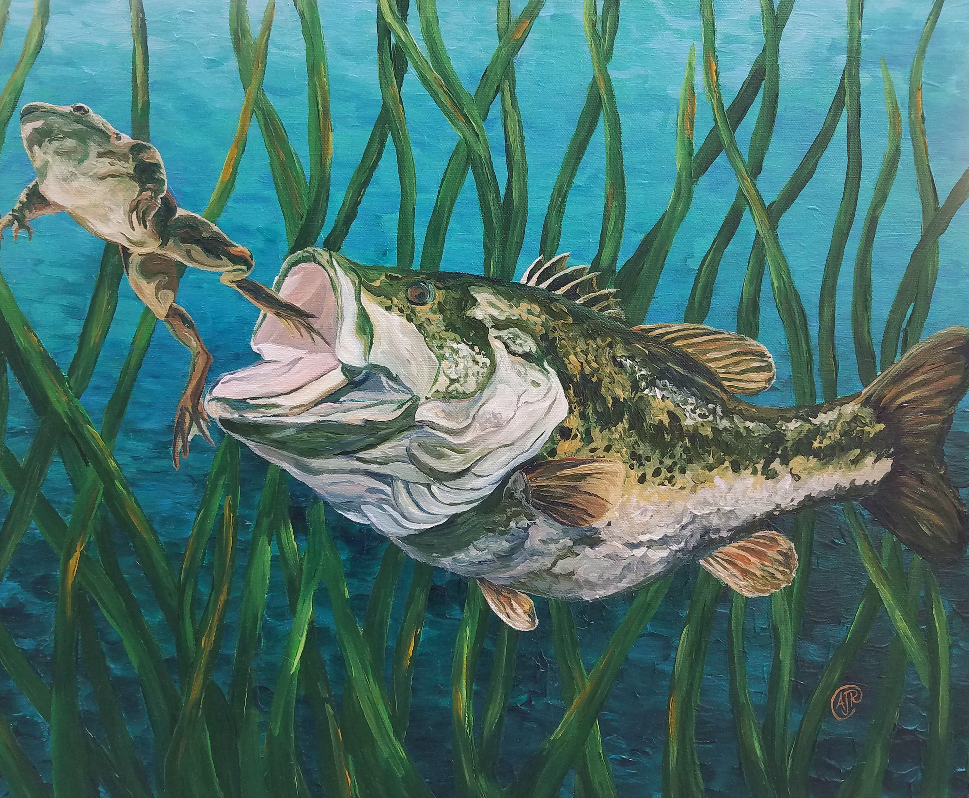 Custom Open mouth bass 18x24 inch