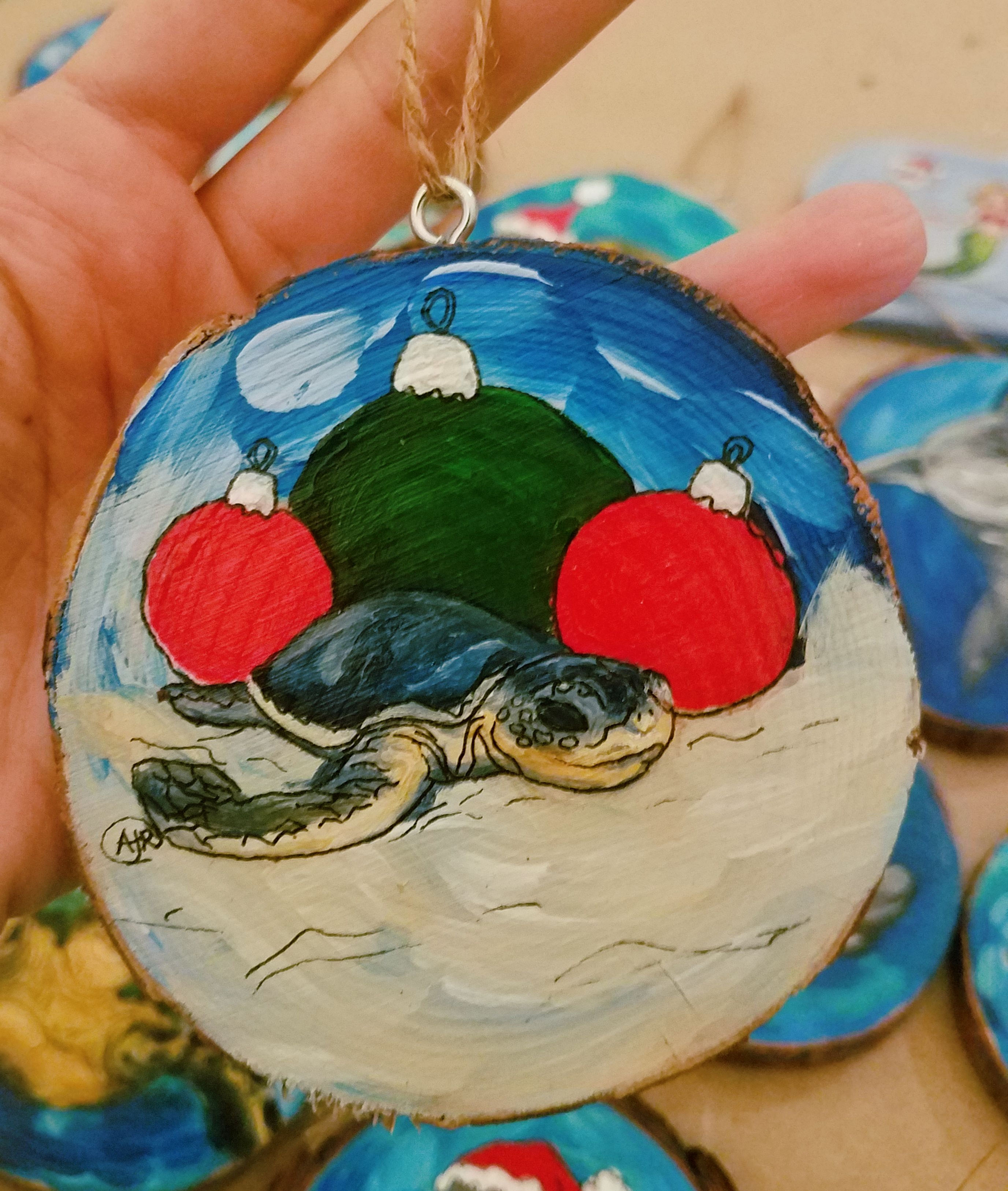 Ornaments and sea turtle 