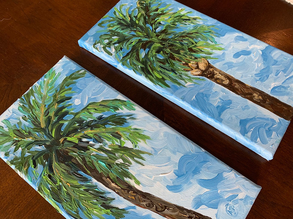 Thumbnail: Palm tree acrylic painting by Amber Ruehe