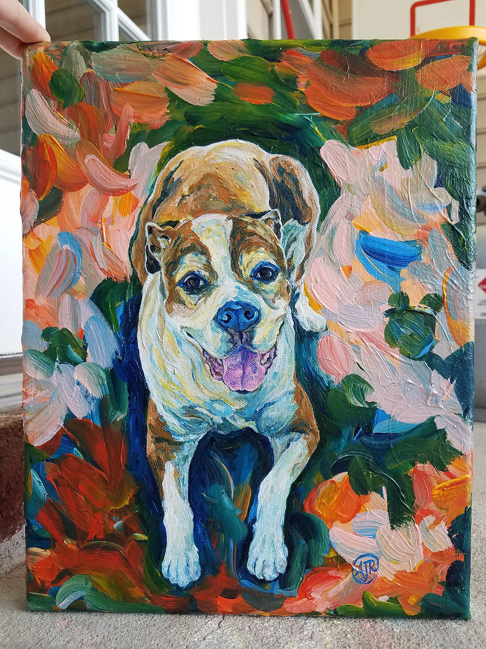 Thumbnail: Diesel Dog portrait for Maria R. By Amber Ruehe