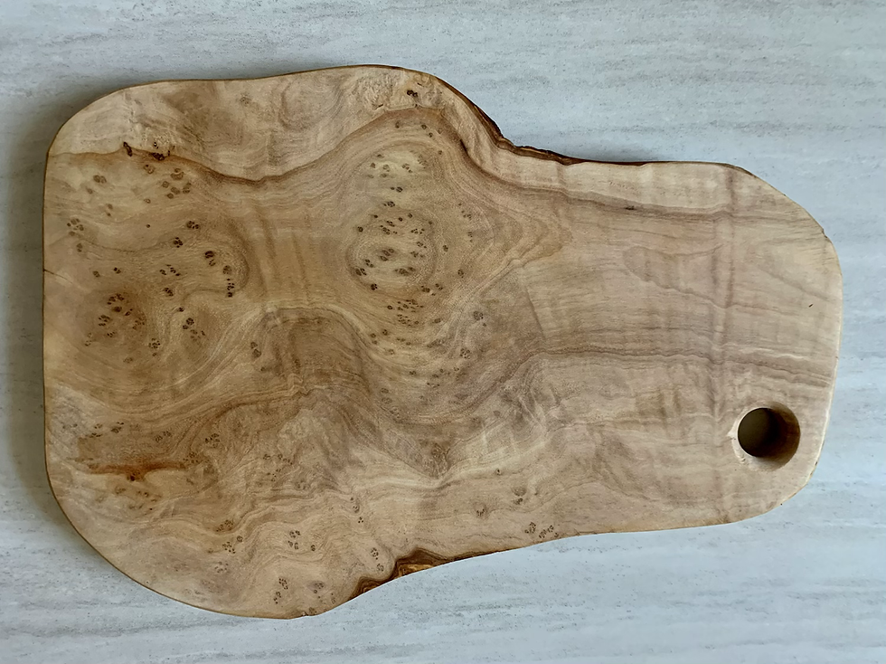 Thumbnail: Sea turtle and yellow fish olive wood charcuterie board