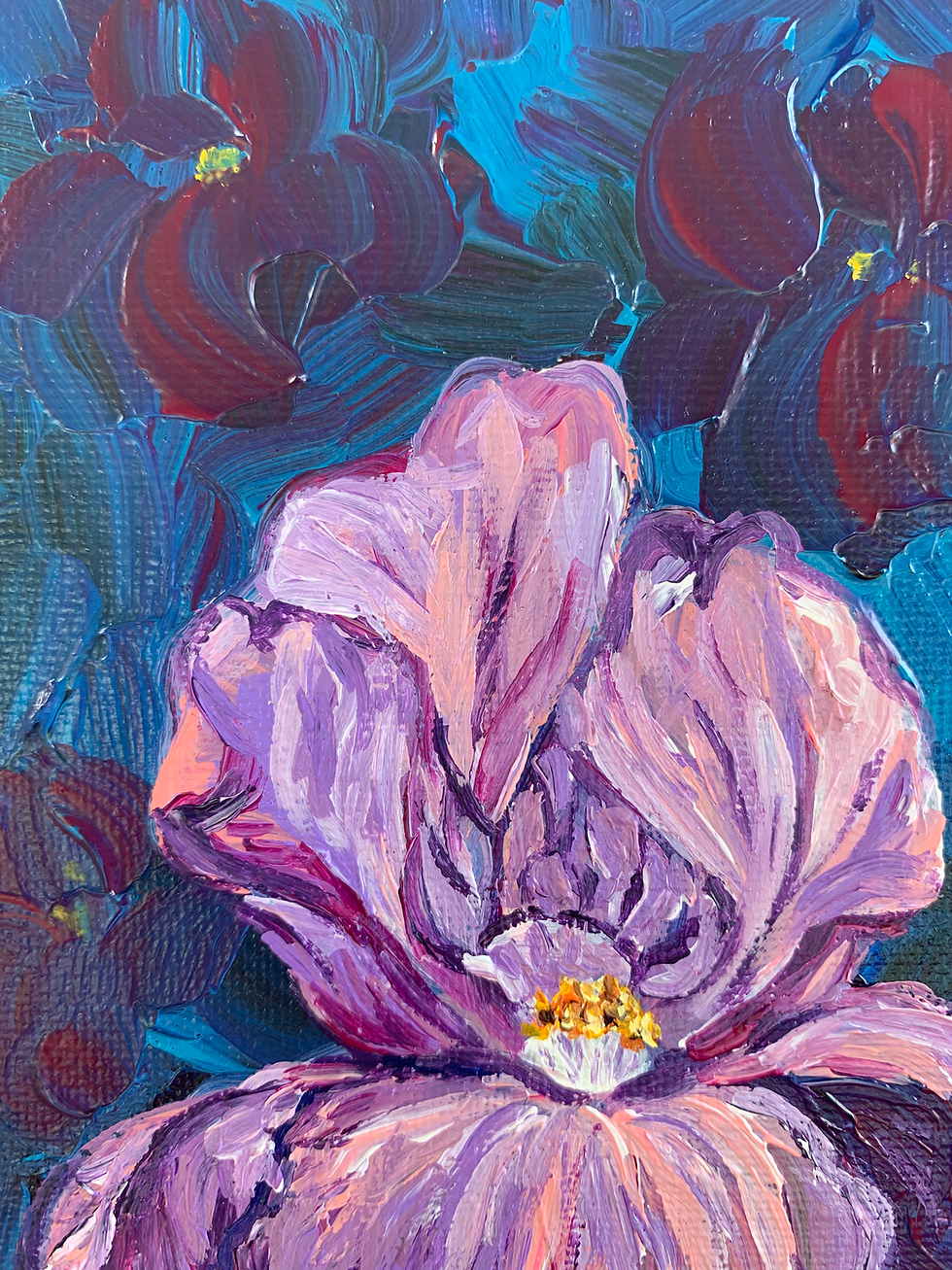 Thumbnail: Irises flower acrylic painting 