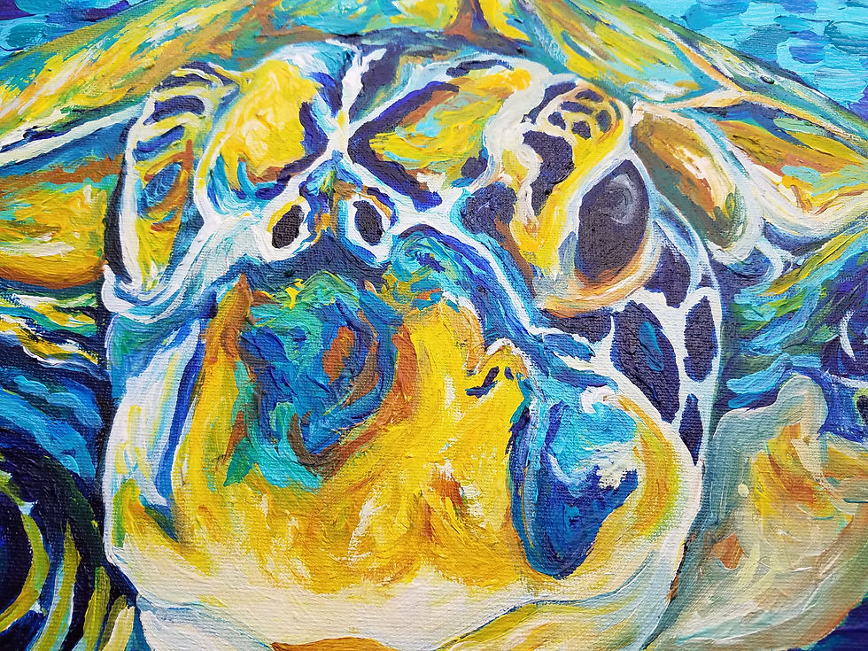 Thumbnail: "Sammy" Sea turtle acrylic painting by Amber Ruehe