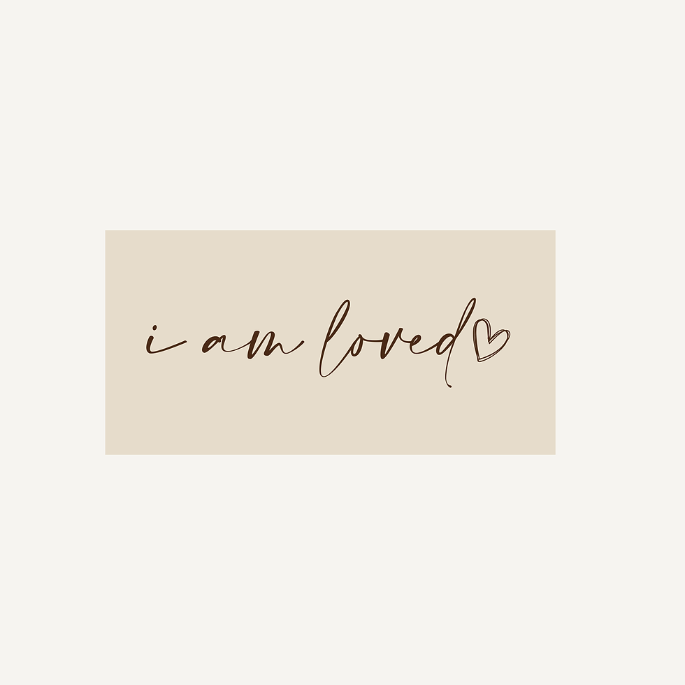Thumbnail: i am loved inside sleeve script with heart