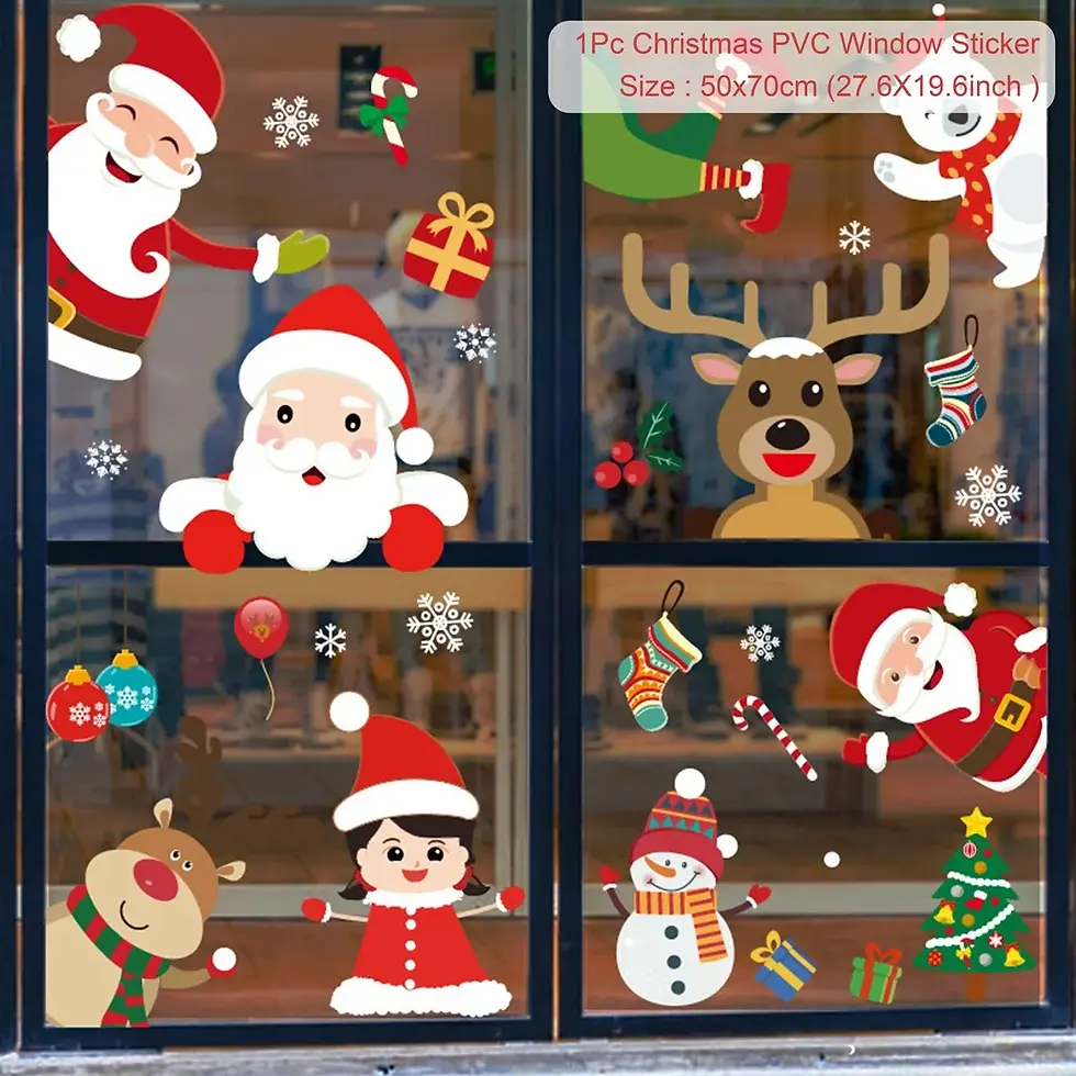 Miniature : Choix de 43 autocollant de noël géant pour fenêtre