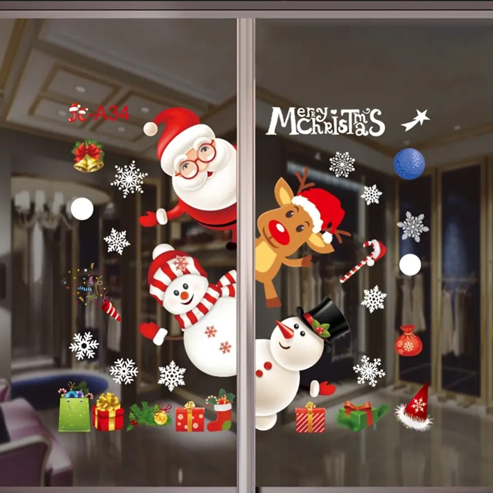 Miniature : Choix de 43 autocollant de noël géant pour fenêtre