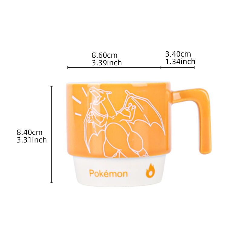 Thumbnail: SHUNXIANG Pokémon Licensed Cartoon Ceramic Mugs Stackable Coffee Milk Tea Cups 