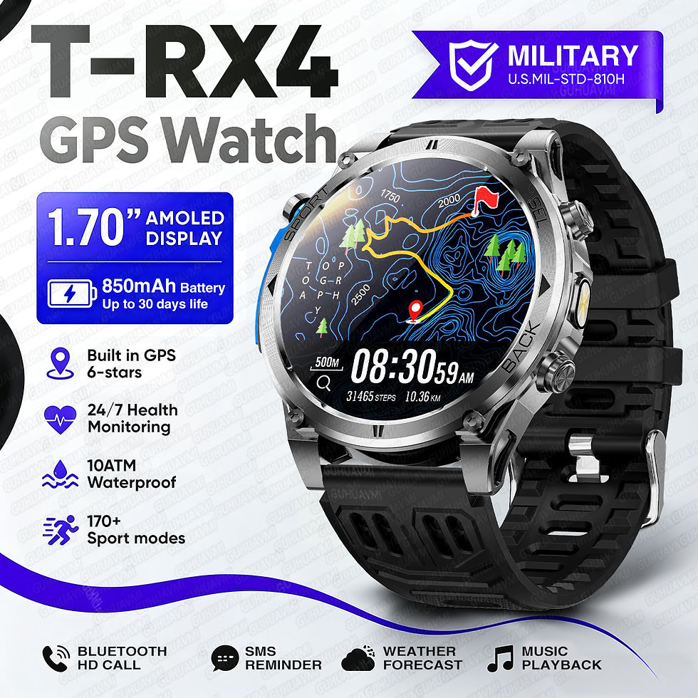 Thumbnail: New T-RX4 Ultra Outdoor Sports Smart Watch Built in GPS Compass Altimeter Barome
