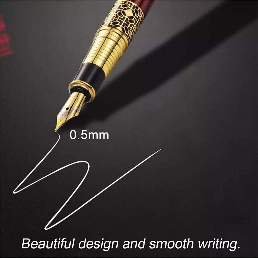 Thumbnail: 1-100Pcs/Set Retro Metal Fountain Pen Replaceable Ink Elegant Gift for Writing S
