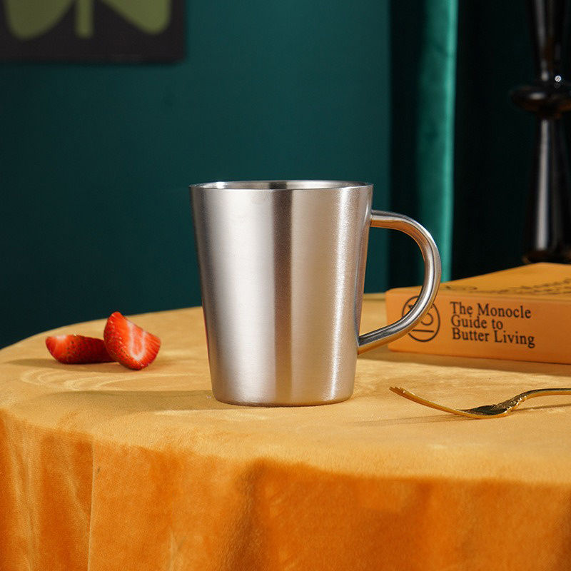 Thumbnail: JUSTINLAU 300ml Double-Layer Water Cup 304 Stainless Steel Thermal Coffee Beer M