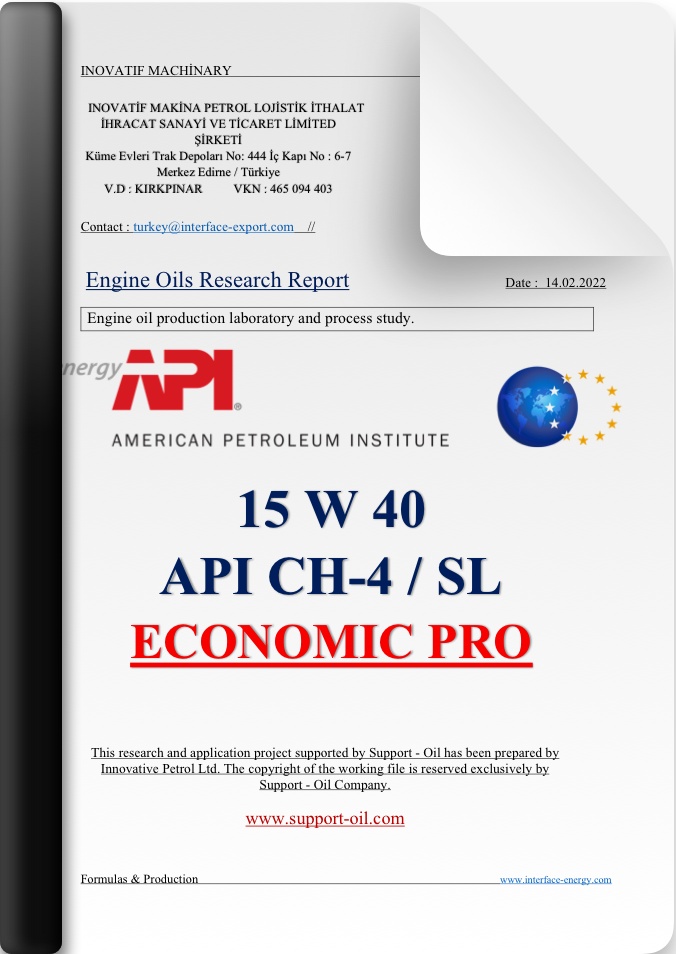 15W40 API CH-4 /SL STANDARD PRO