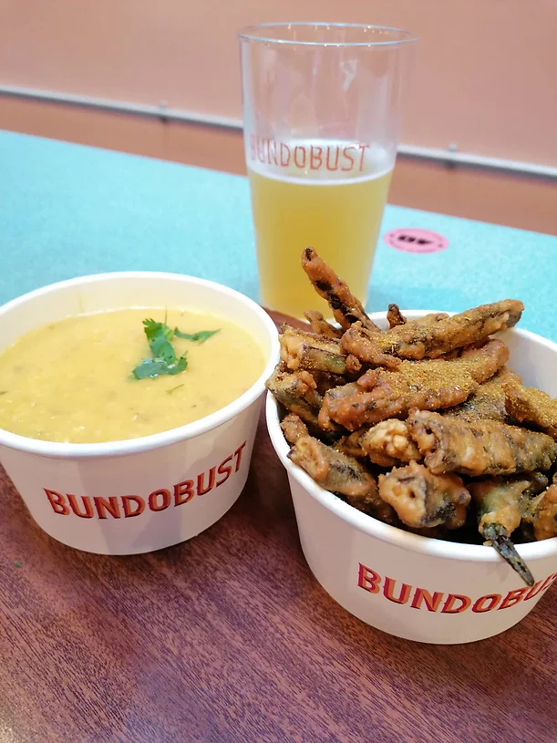 vegan street food from Bundobust and a pint of beer