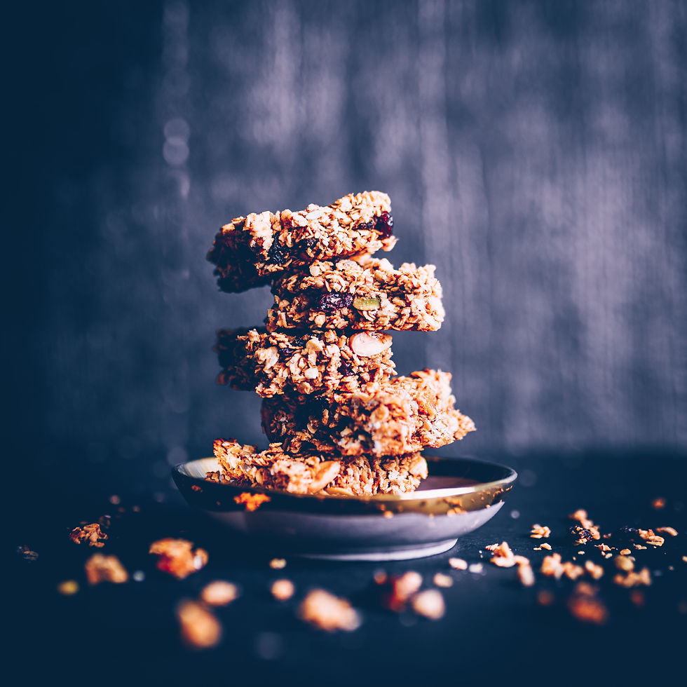 a pile of cereal bars