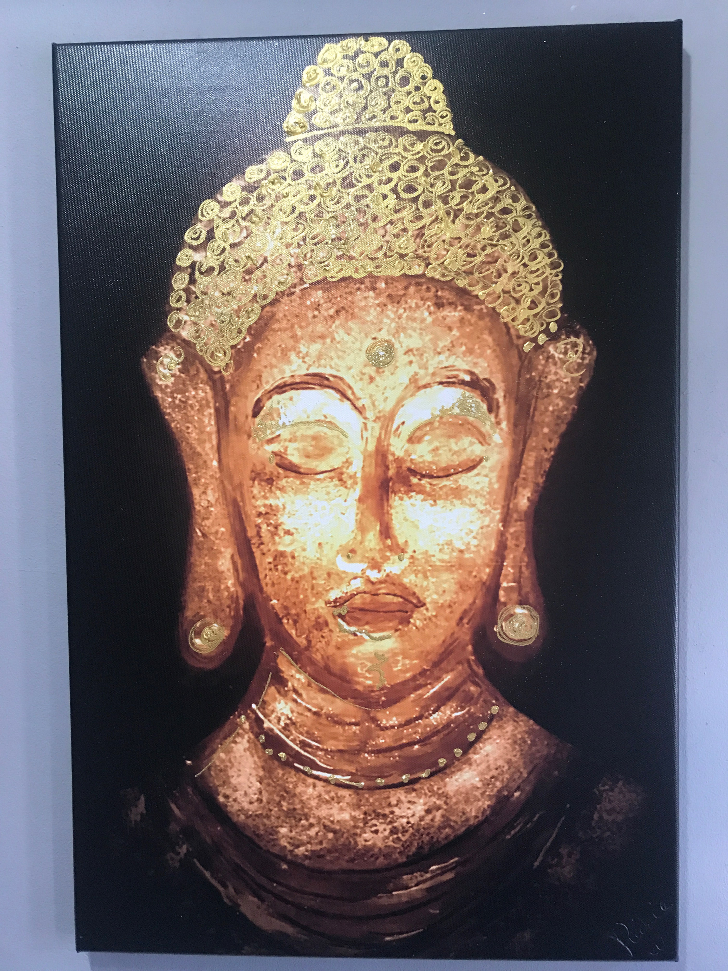 GOLDEN BUDDHA -60X40cms canvas