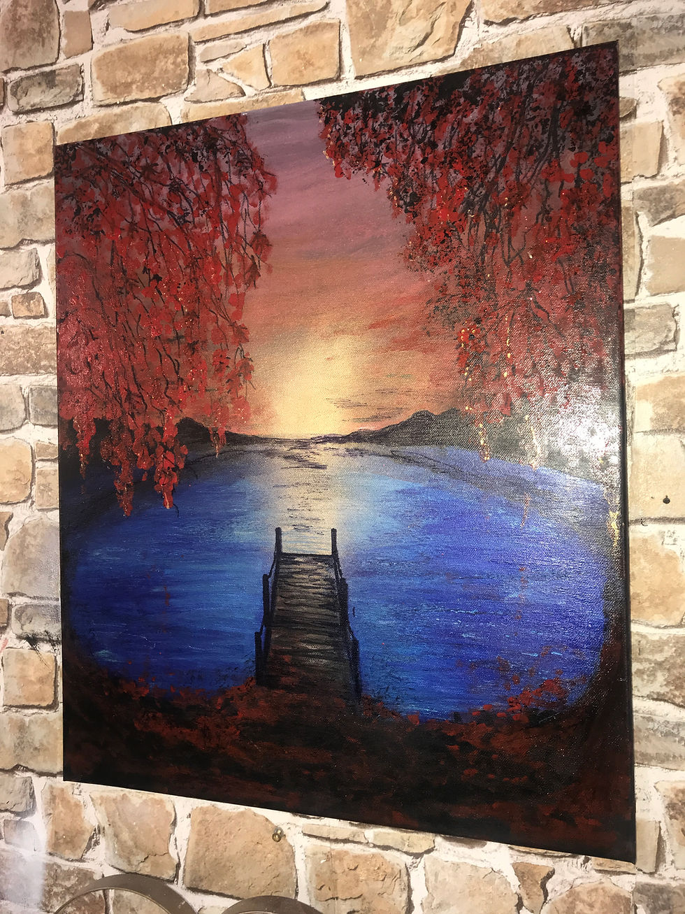 Thumbnail: MY FAVOURITE PLACE  20-   24x20'' ACRYLIC ORIGINAL PAINTING.in fr