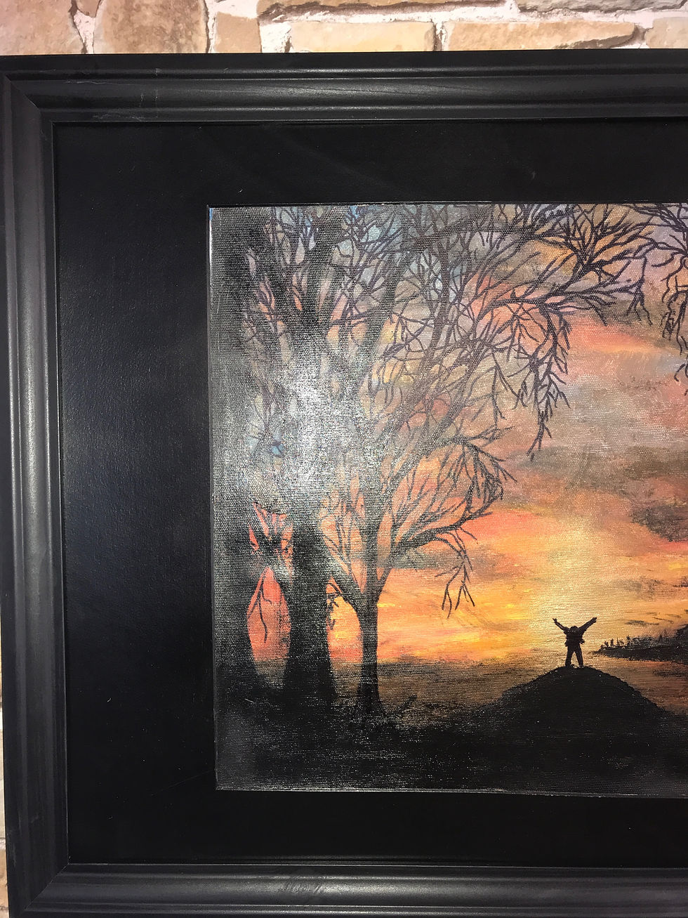 Thumbnail: MY FAVOURITE HILL ONE-77X57cms  ACRYLIC ORIGINAL PAINTING.in frame
