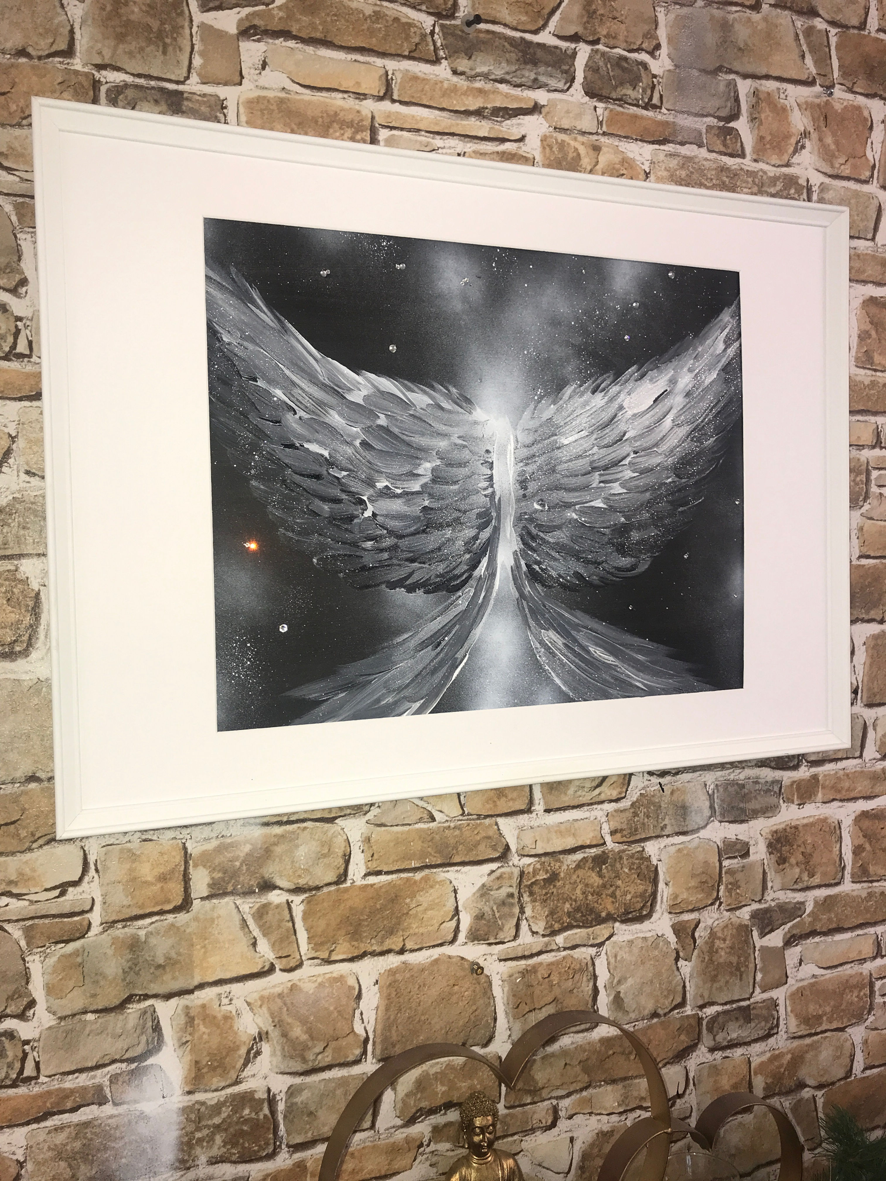 FLOATING ANGEL WINGS -73x53cms in frame