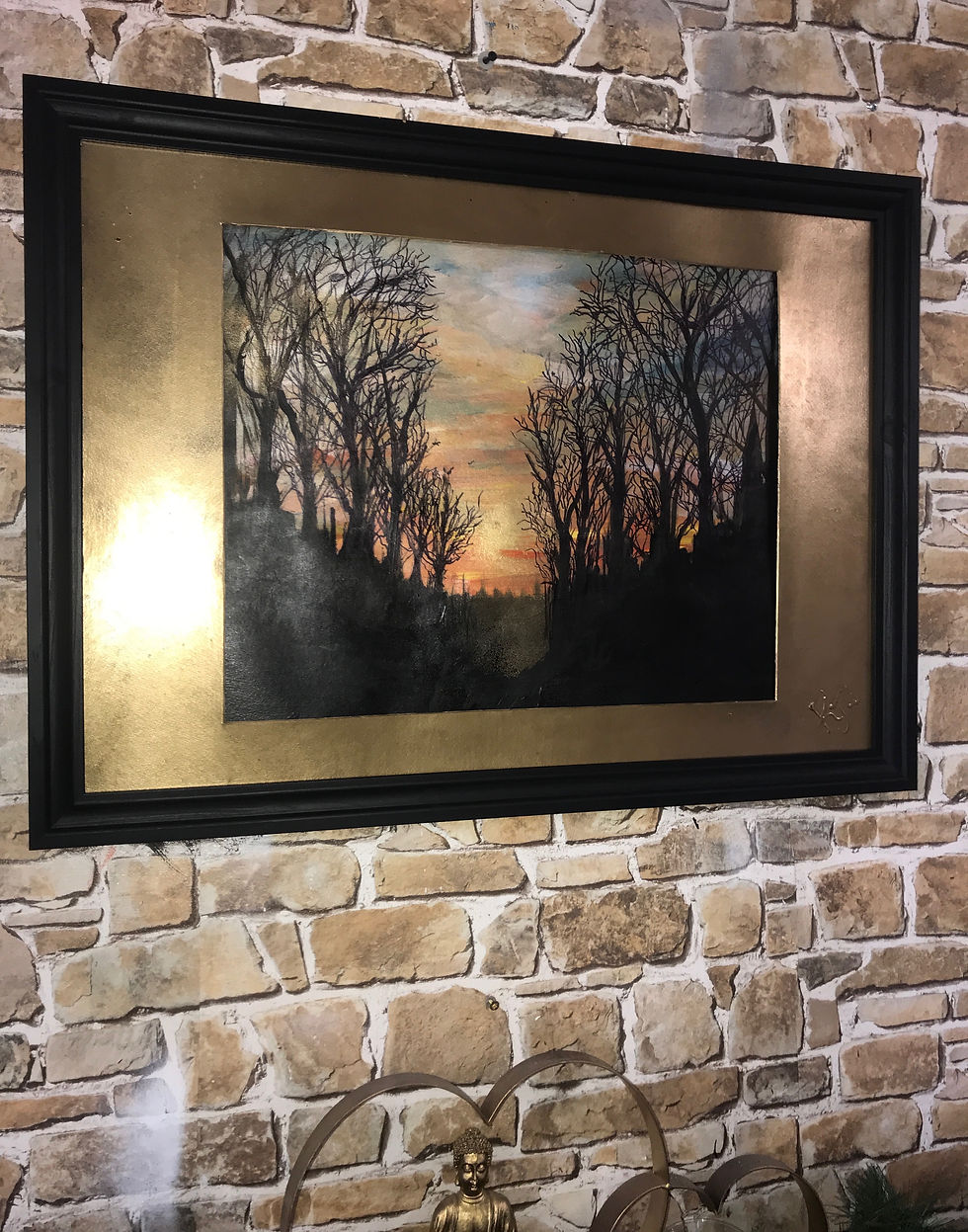 Thumbnail: SUBURBAN SUNSET 2-77X57cms  ACRYLIC ORIGINAL PAINTING.in frame