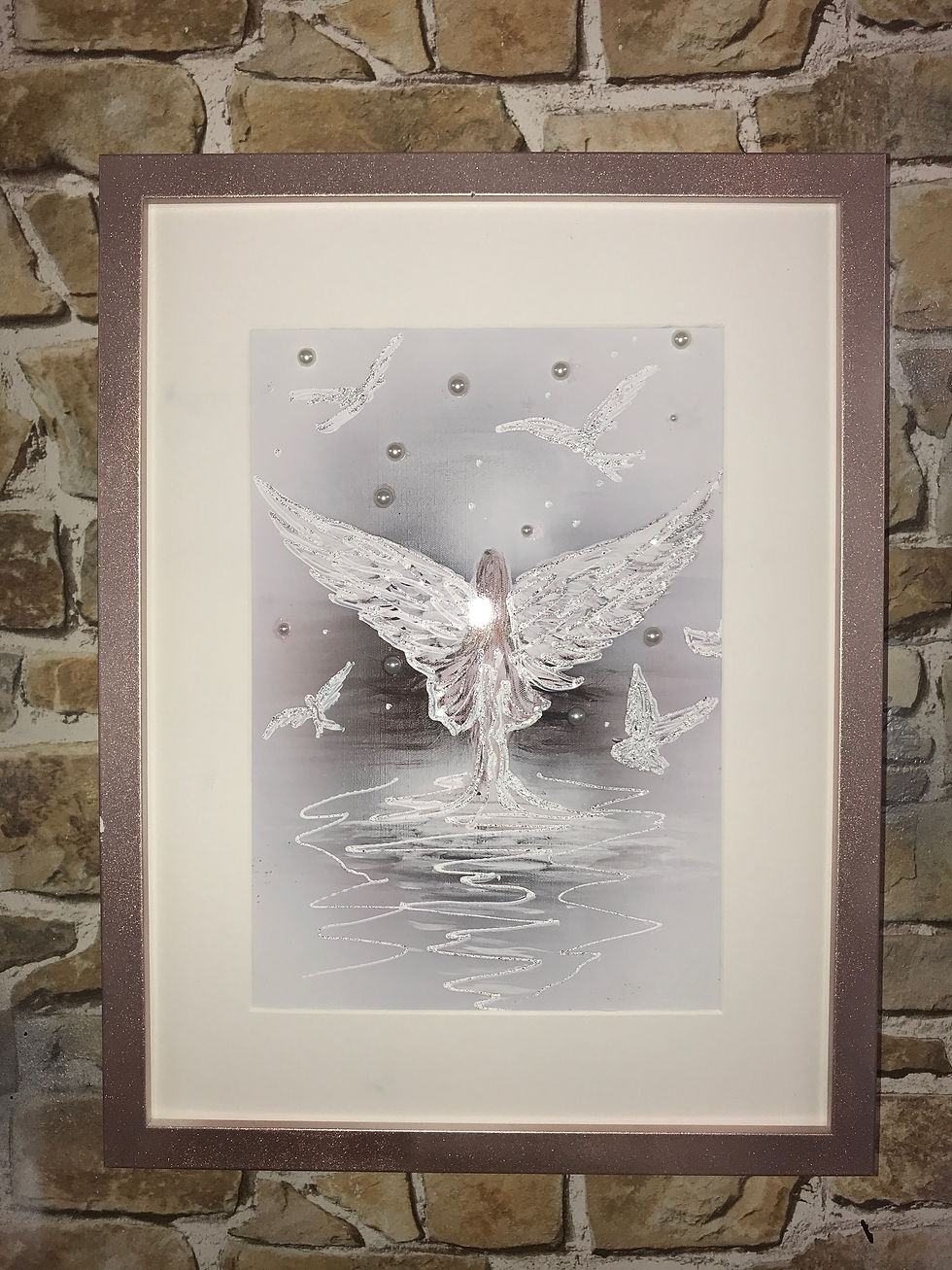 Thumbnail: ROSEGOLD PEARL RISING 2.43x33cms in frame