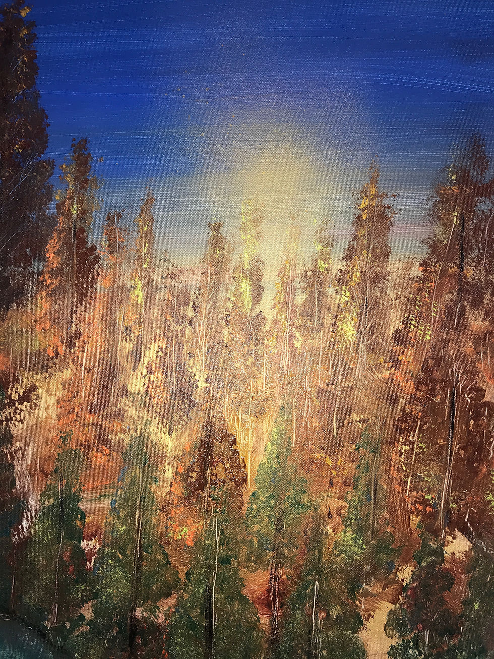 Thumbnail: AB' ROAD TO THE TOP AUTUMN TREES-80X60cms canvas1-43X43 cms ACRYLIC FRAMED