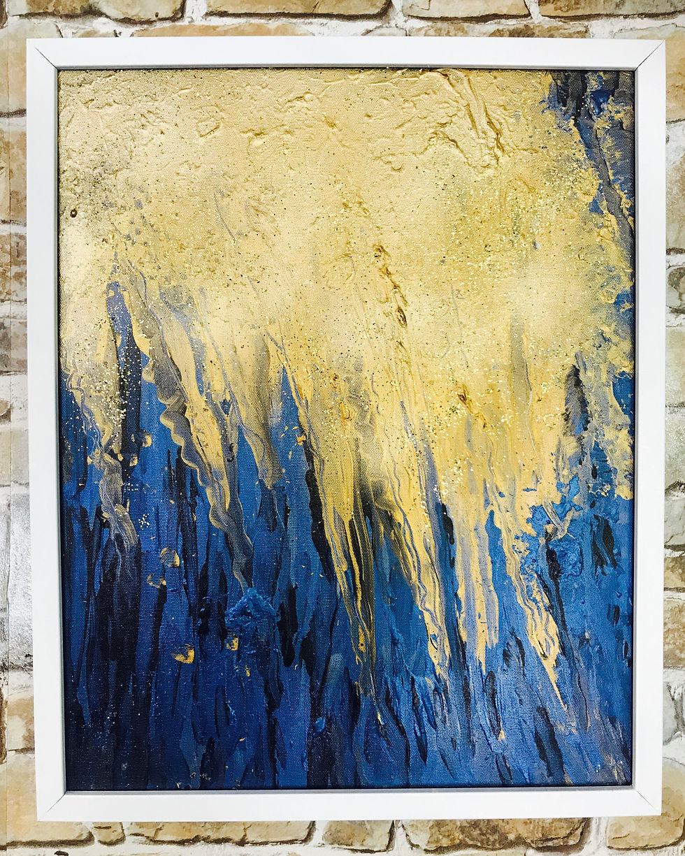 Thumbnail: FALLING GOLD two-60X50 cms ACRYLIC AND METALLIC PAINT.
