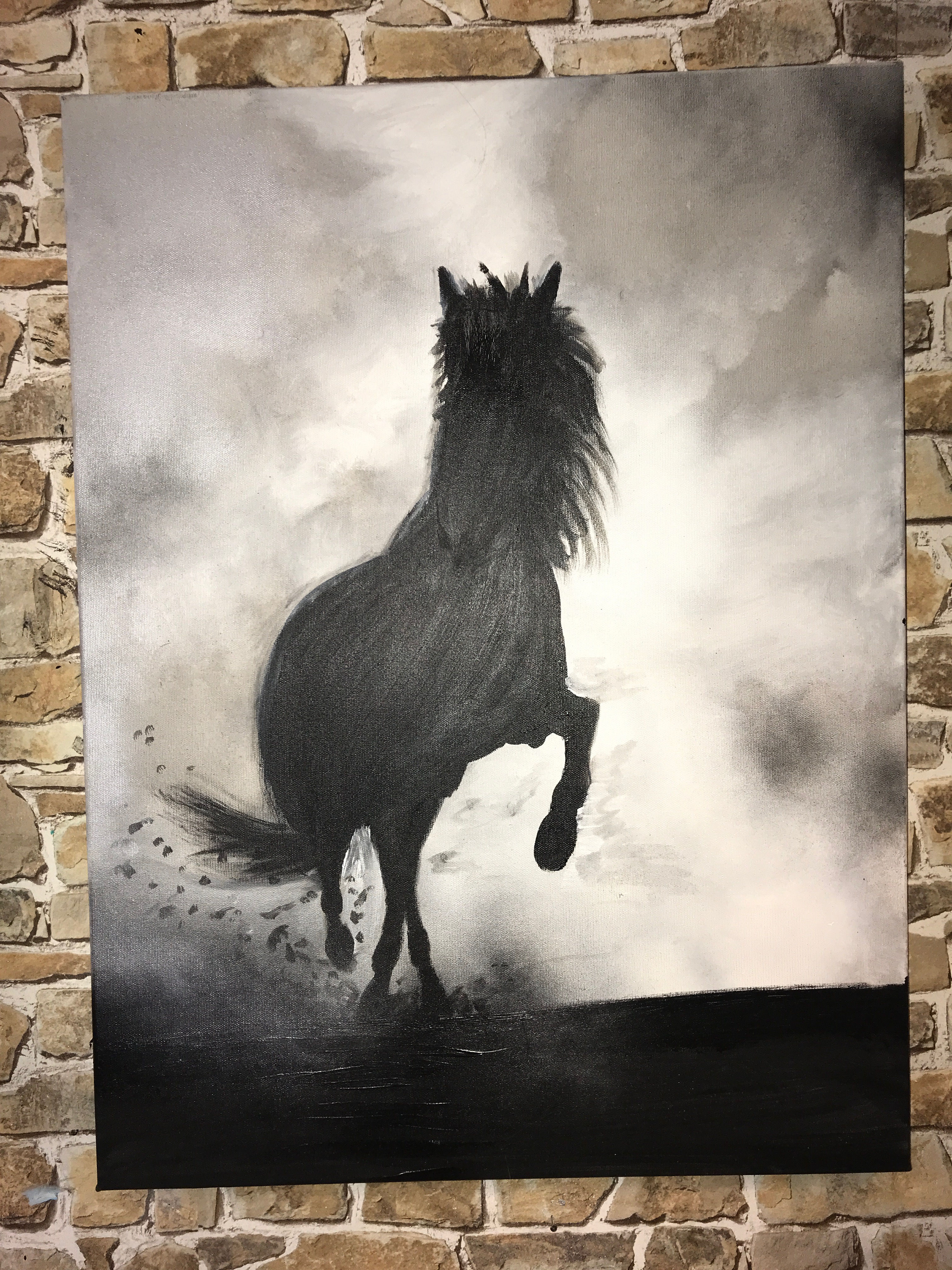 WAR HORSE 1-original painting-50X40cms