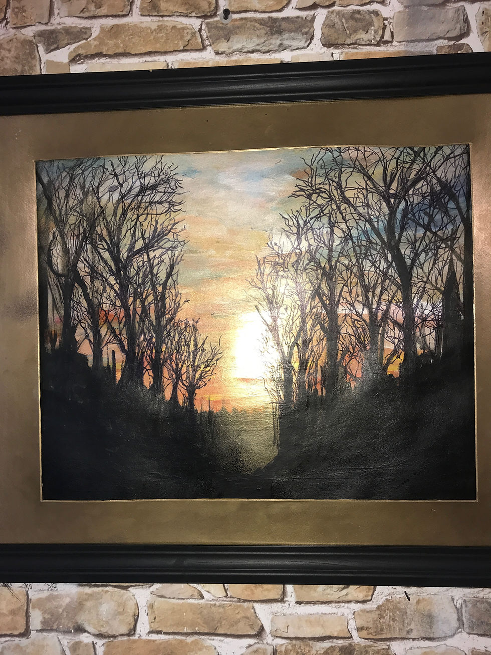 Thumbnail: SUBURBAN SUNSET 2-77X57cms  ACRYLIC ORIGINAL PAINTING.in frame