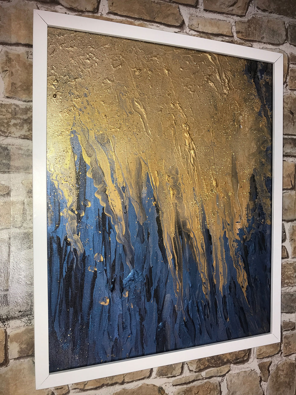 Thumbnail: FALLING GOLD two-60X50 cms ACRYLIC AND METALLIC PAINT.