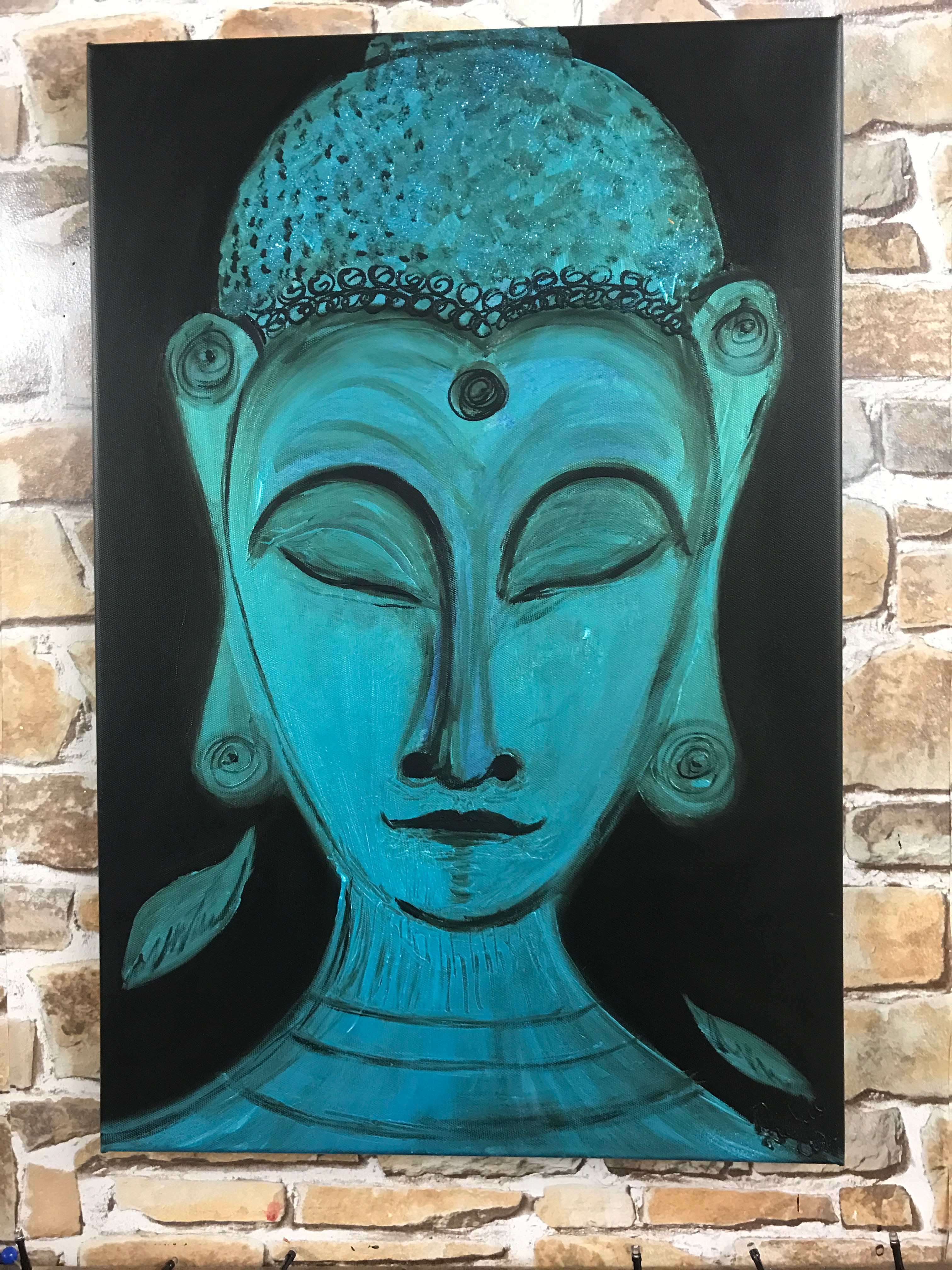 TURQUOISE BUDDHA 1-60X40CMS AND 80X60CMS