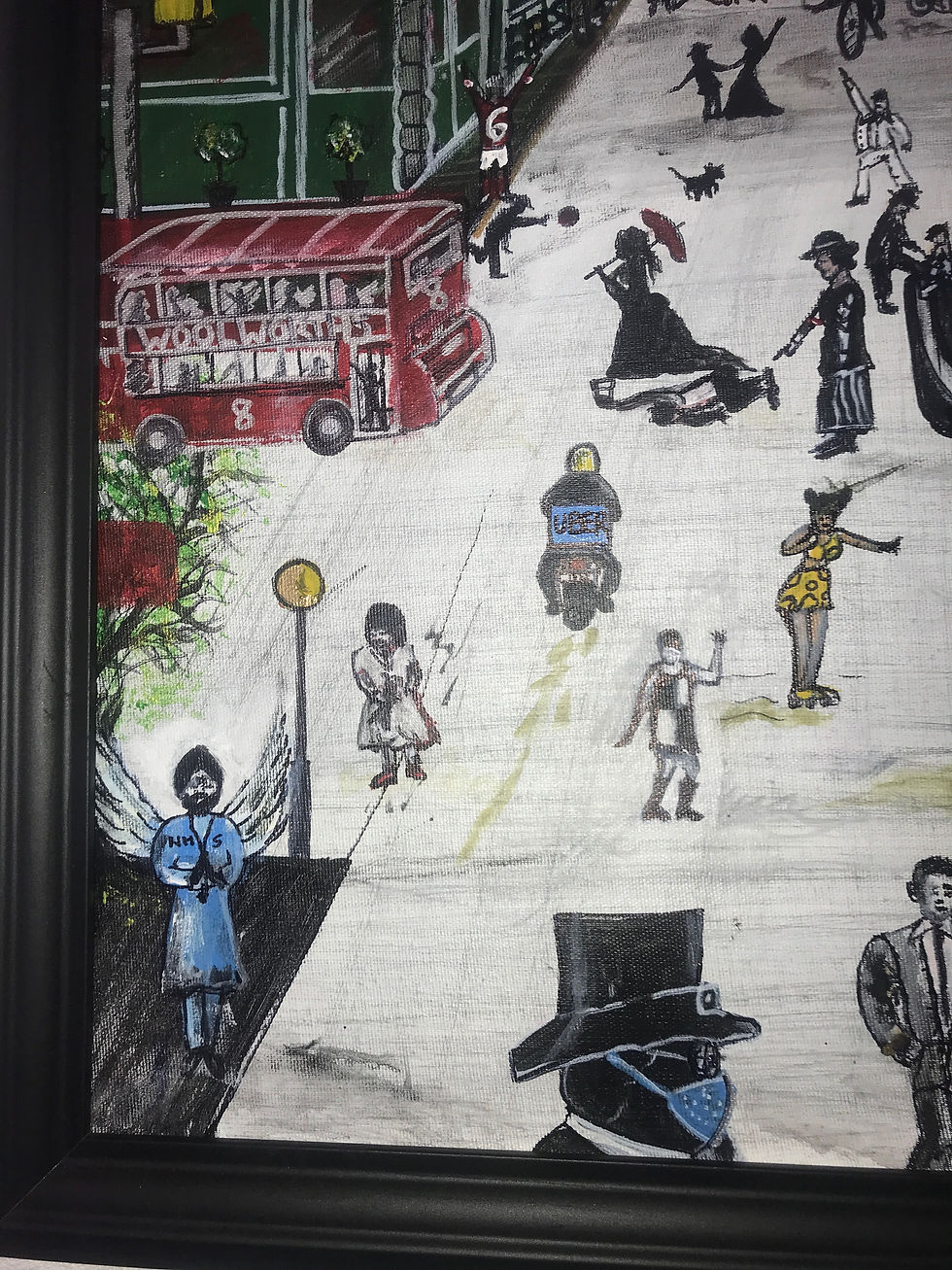 Thumbnail: LONDON-EASTEND1-THEN AND NOW-98x68CMS ACRYLIC ORIGINAL