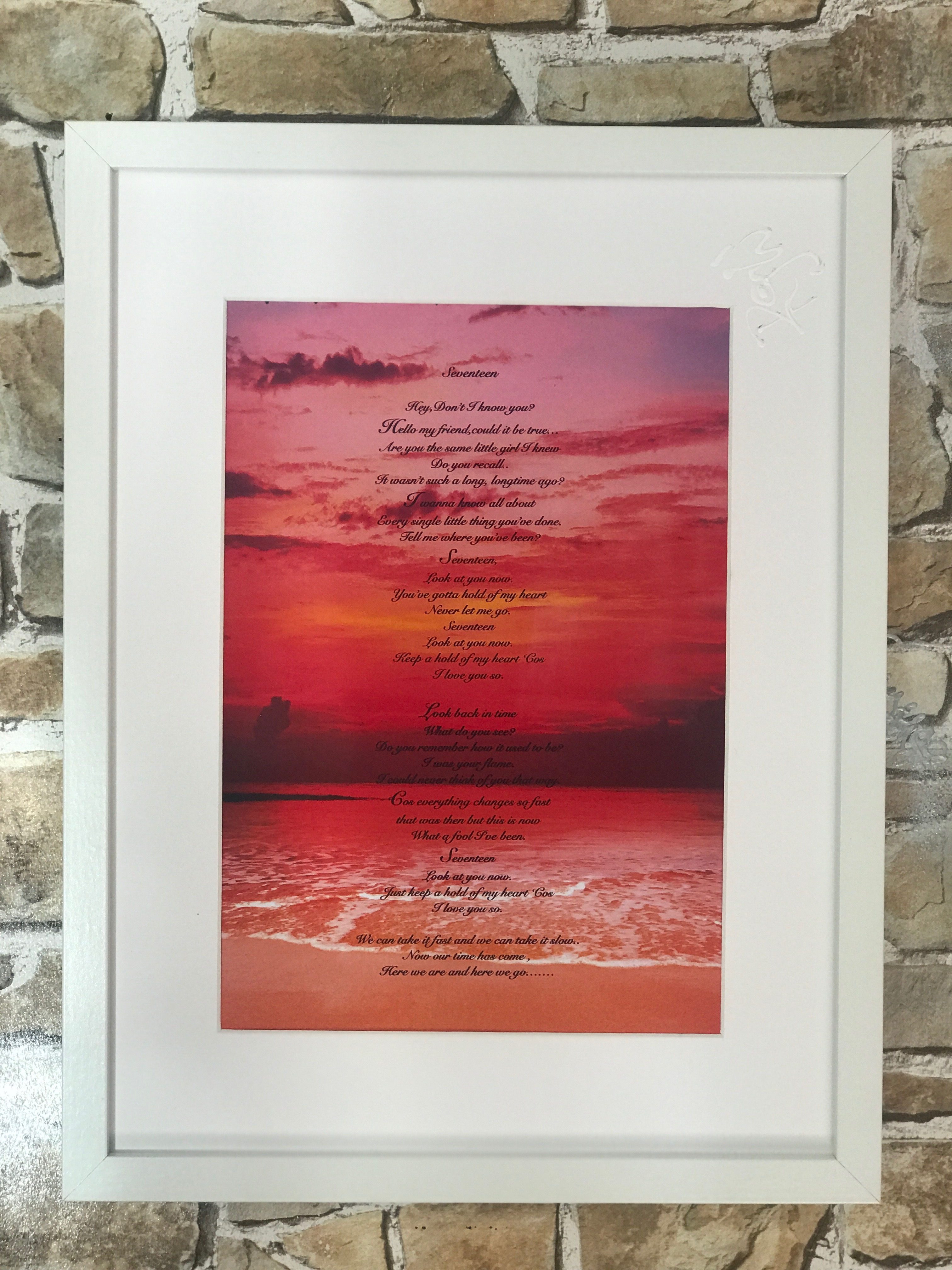 LYRICS IN FRAME 43x33cms