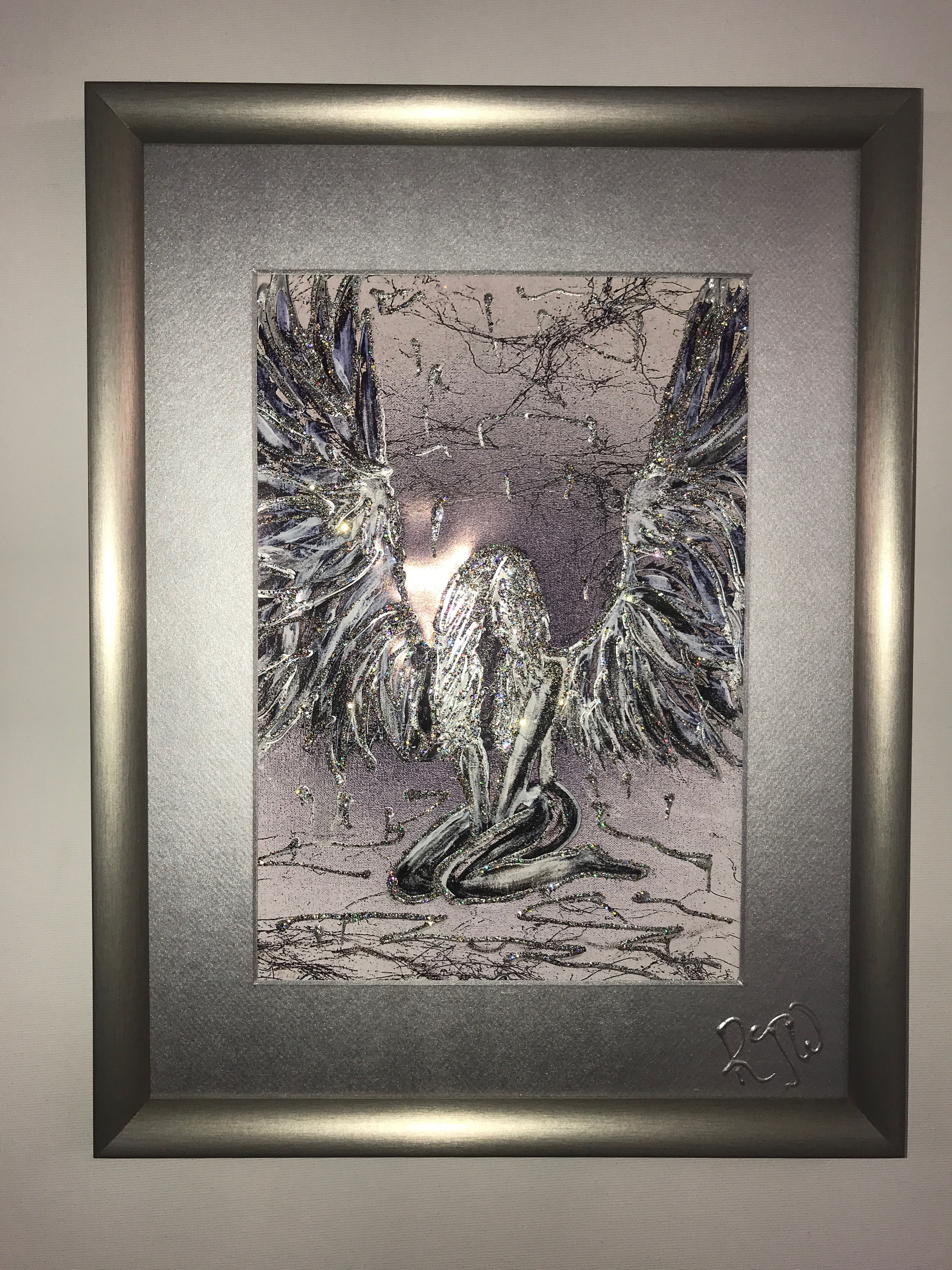 EVEN ANGELS CRY SILV/COPPER FRAME 43X33 cms Original