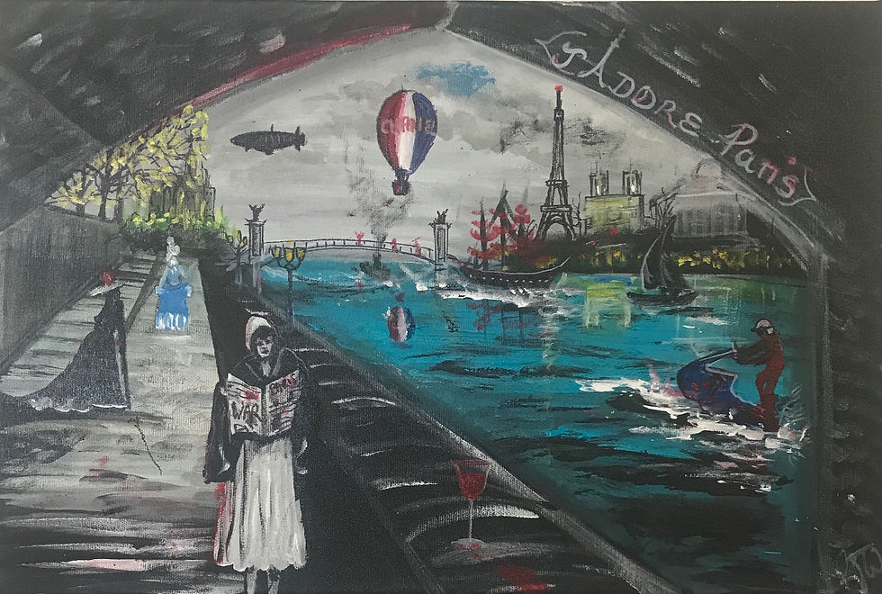 Thumbnail: PARIS-JADORE1-THEN AND NOW-60X40CMS ACRYLIC ORIGINAL