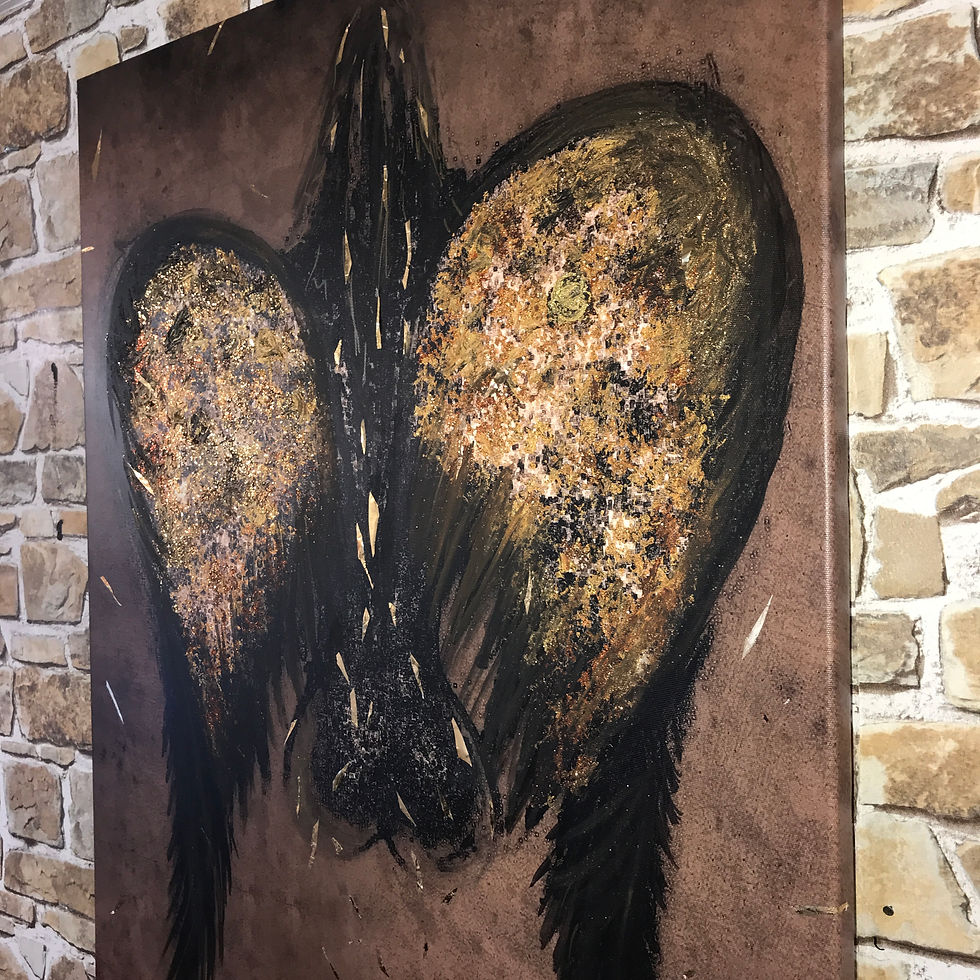 Thumbnail: B  GOLD LEAF ANGEL WINGS  80x60 cms canvas