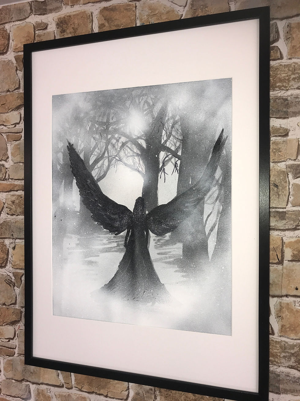 Thumbnail: MISTY FOREST ANGEL 2 73X53CMS ACRYLIC