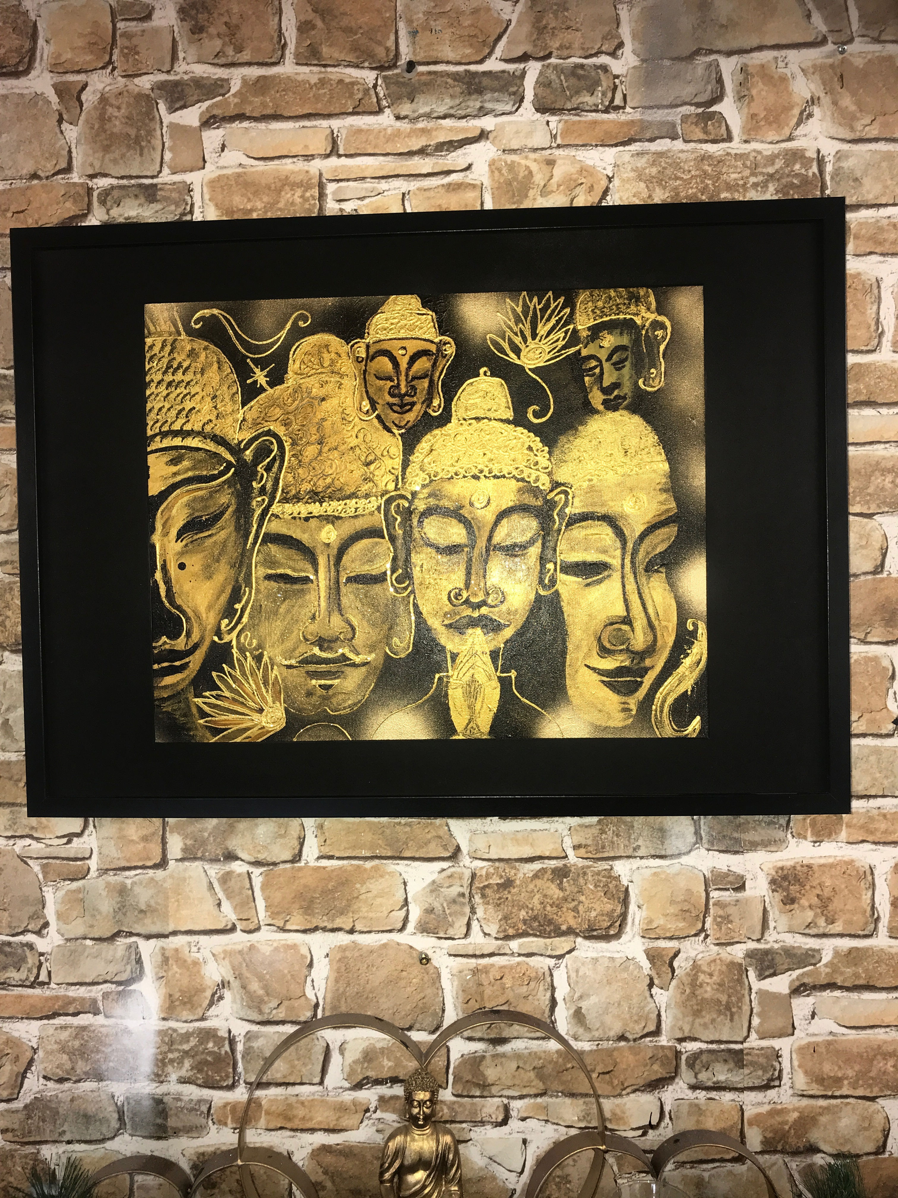 MANY BUDDHA'S 1-77X57CMS and 57X47 cms ORIGINAL PAINTING