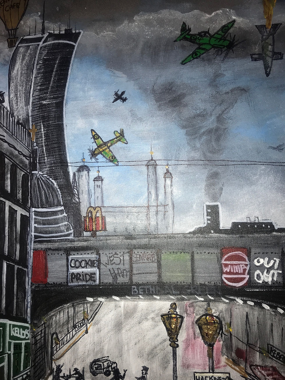 Thumbnail: THE EAST END 1-THEN AND NOW-60X40CMS ACRYLIC ORIGINAL