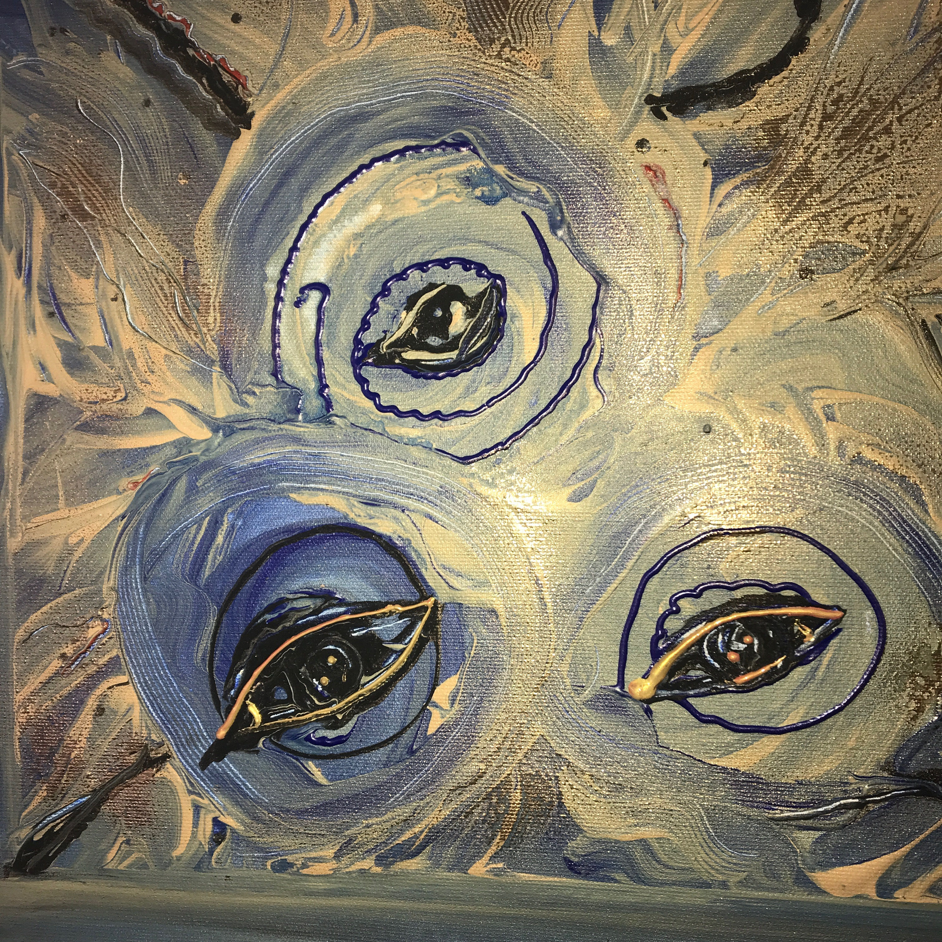 AB'EYE EYE EYE-one-40X40CMS CANVASORIGINAL ACRYLIC PAINTING CANVAS UNIQUE PAINTI