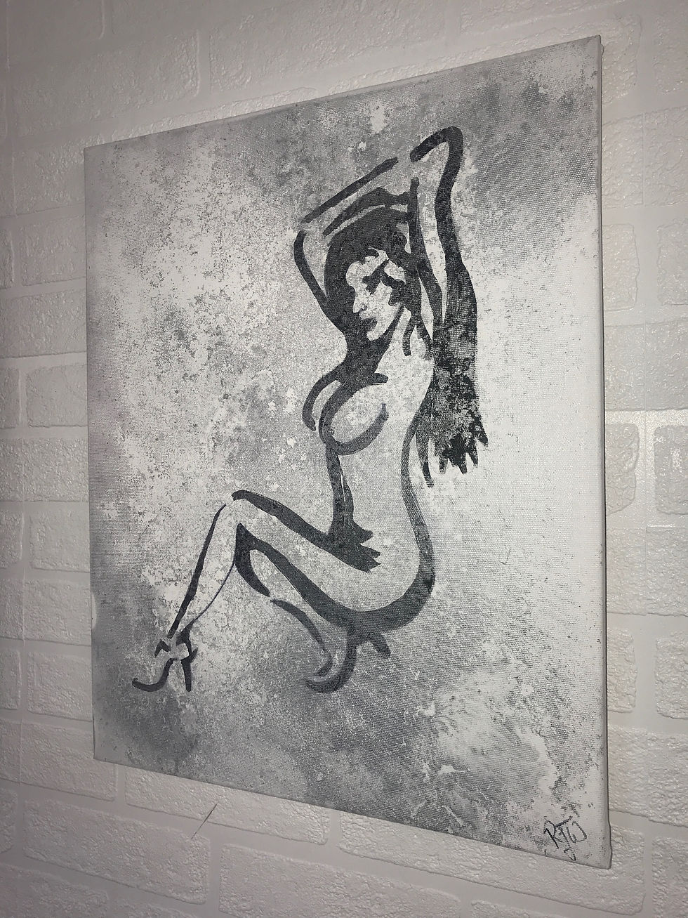 Thumbnail: RAINED ON 1-40X40cms ORIGINAL ACRYLIC PAINTING