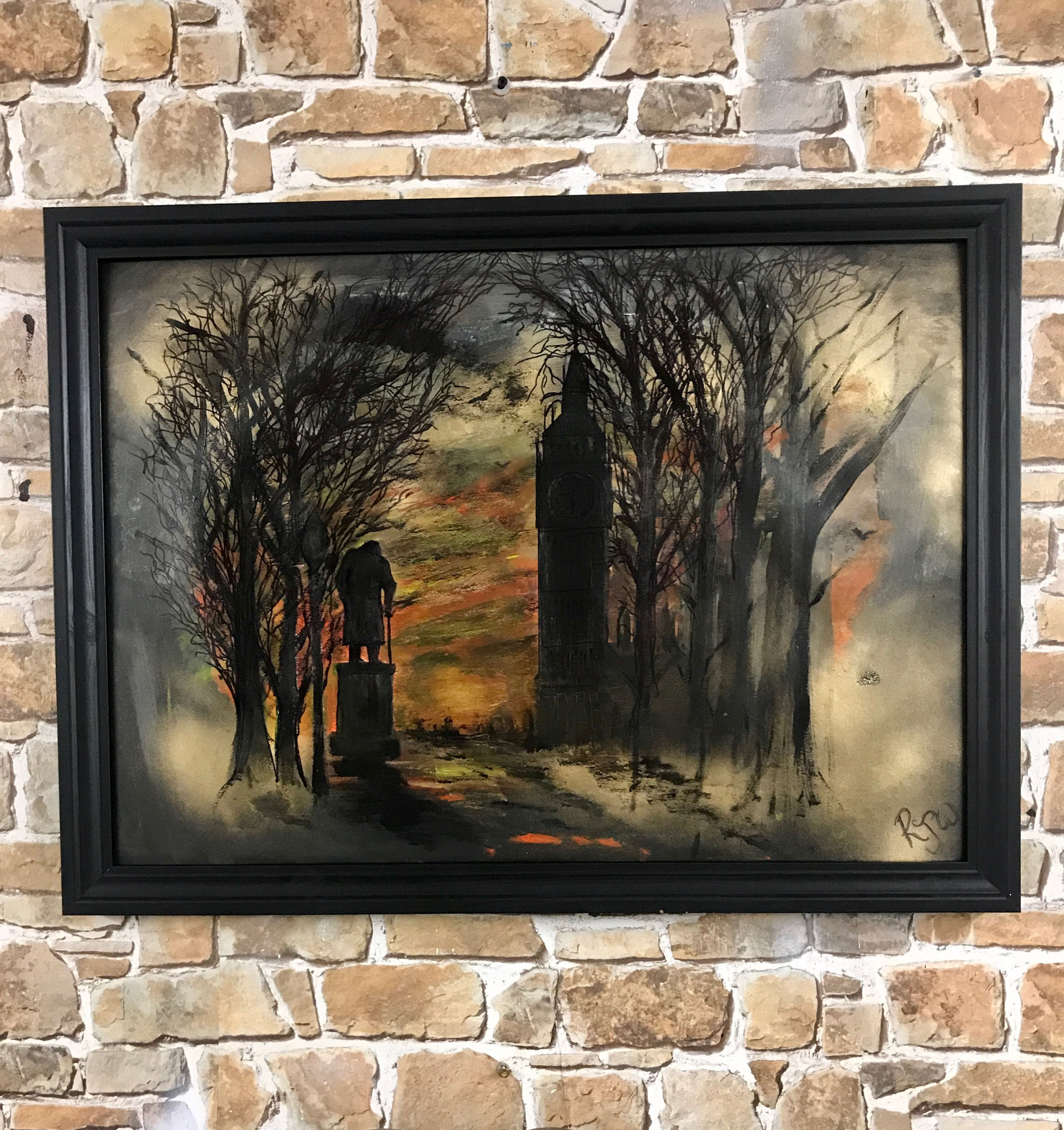 PROUD AND STRONG ONE -77X57cms ACRYLIC ORIGINAL PAINTING.in frame