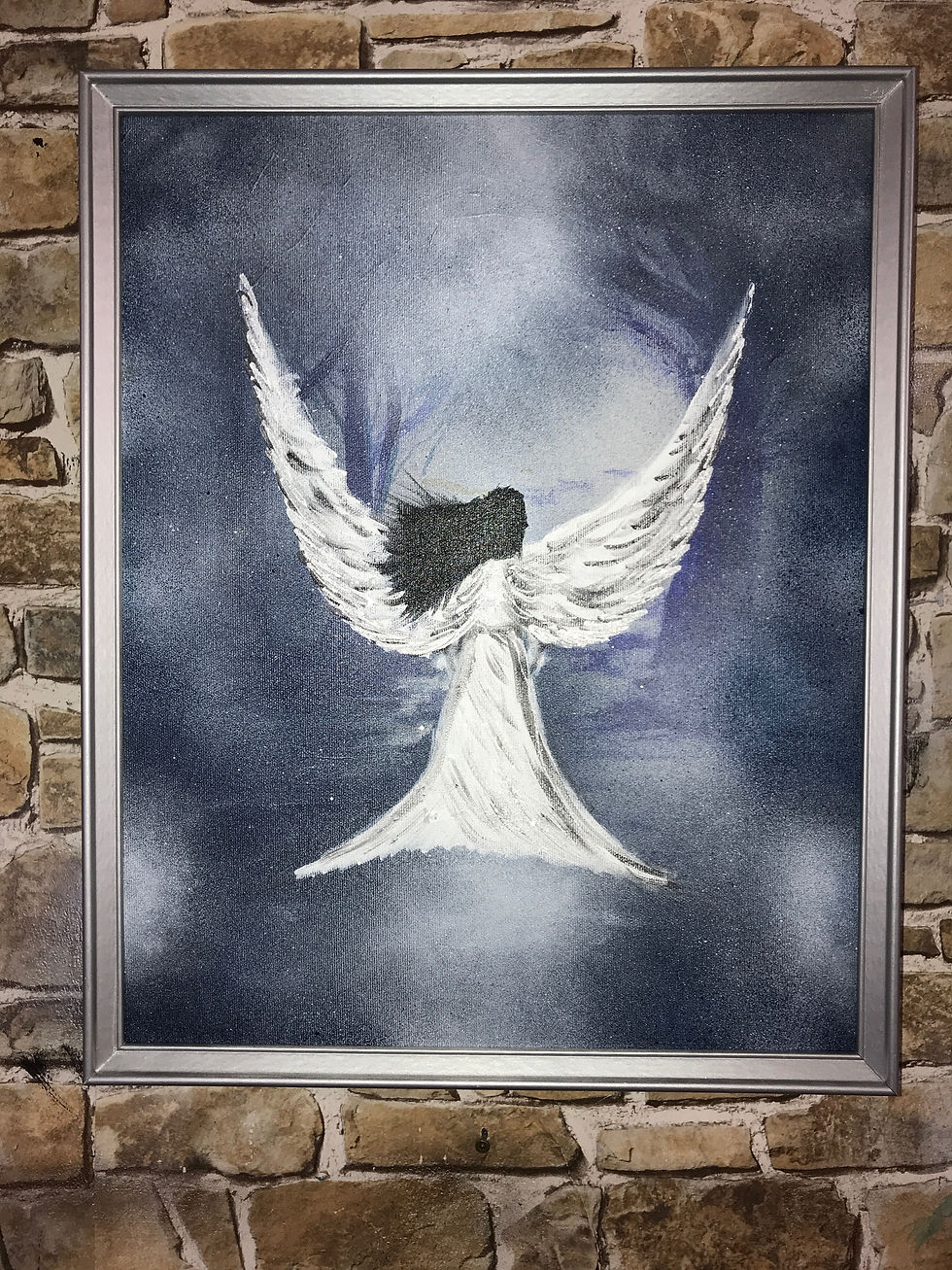 Thumbnail: MISTY BLUE/GREY FOREST ANGEL 2-50X40 CMS ACRYLIC