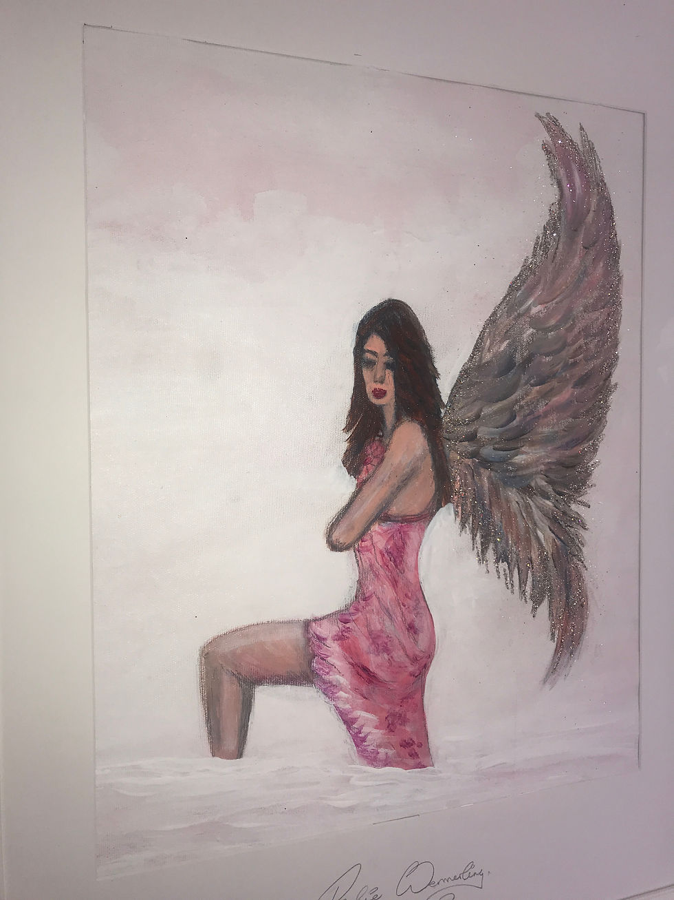 Thumbnail: ANGEL SKY 1-21--63x53cms ORIGINAL ACRYLIC PAINTING
