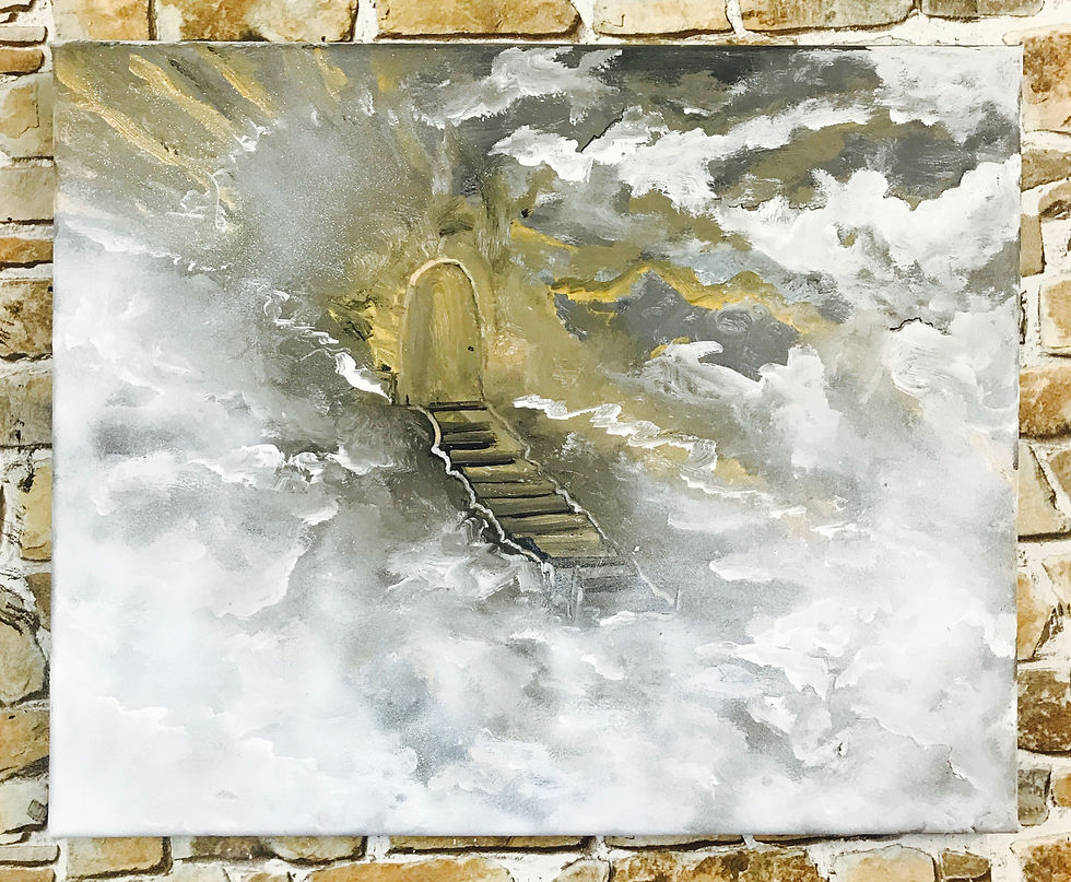 Thumbnail: HEAVENS DOOR 1-60X50 cms ACRYLIC AND METALLIC PAINT.