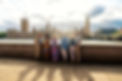 Group of old friends spending time together in the main parts of london, visiting the west