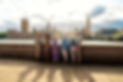 Group of old friends spending time together in the main parts of london, visiting the west
