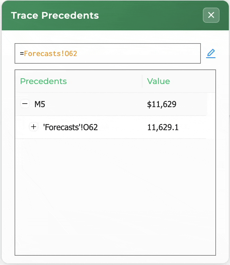 trace precedents gif using sheetwhiz