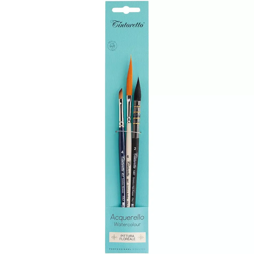 Tintoretto Watercolour Brush Set of 3 – Floral Painting
